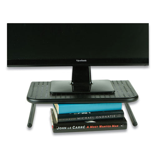Image of Mind Reader 2METMONST-BLK Metal Monitor Stand Riser for Computer, 14.88" x 11.33" x 4.21", Black, Supports 44 lbs