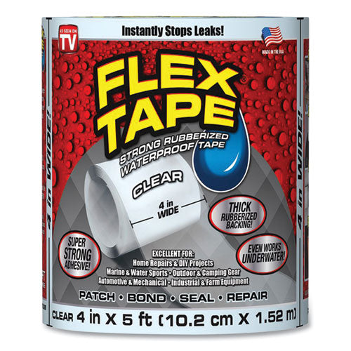Image of Flex Seal Products® TFSCLRR0405 General Purpose Repair Tape, 4" X 1.67 Yds, Clear