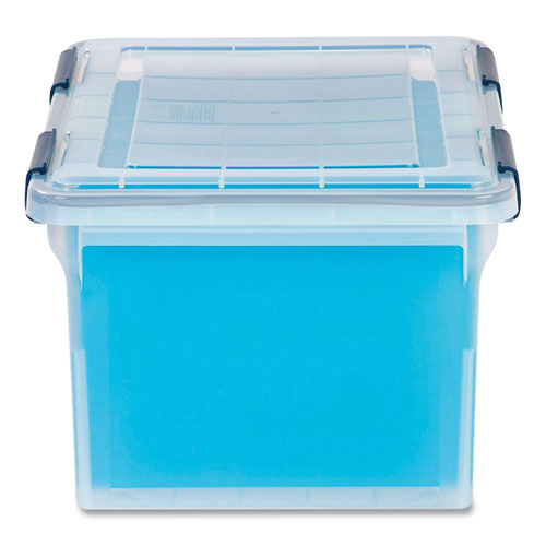 Image of IRIS 110601 Weathertight File Box, Letter/legal Files, 15.5 X 17.9 X 10.8, Clear/blue Accents