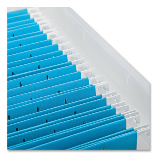 Image of IRIS 110601 Weathertight File Box, Letter/legal Files, 15.5 X 17.9 X 10.8, Clear/blue Accents