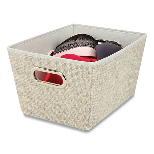 Image of Macbeth Collection® 25434-FEJ Storage Tote, Medium, 7.5" X 10.8" X 13", Tan