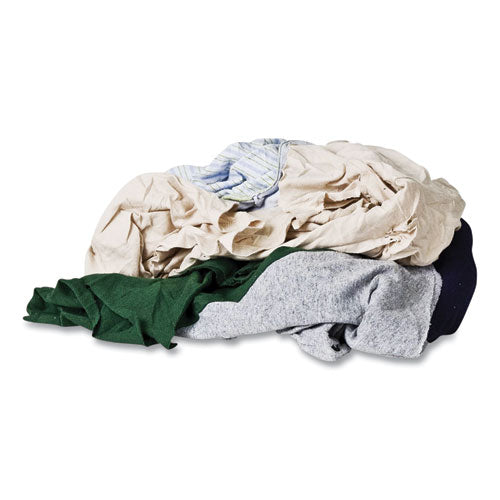 Image of Monarch Brands® R020-C45-A-25 Reclaimed Color T-Shirt Rags, Assorted, 125/box