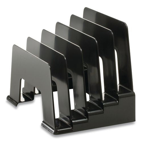 Image of Officemate OIC26002 Recycled Incline Mail Sorter, 5 Sections, Envelopes, 8 X 5.5 X 6, Black