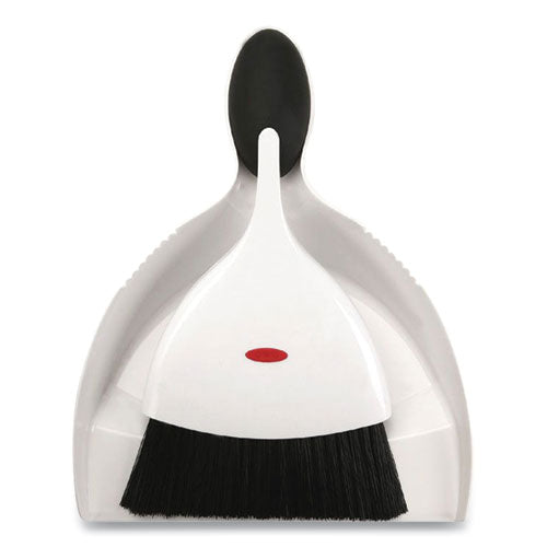 Image of OXO 1334480 Good Grips Dust Pan And Brush, 12 X 9, 2" Handle, Plastic, White