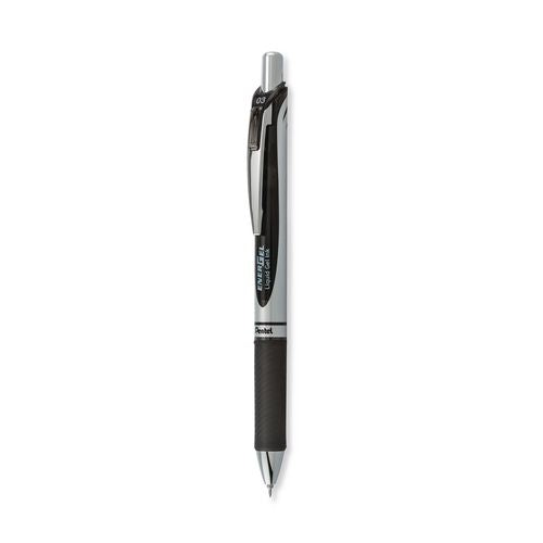 Image of Pentel® BLN73-A Energel Rtx Gel Pen, Retractable, Extra-Fine 0.3 Mm, Black Ink, Black/silver Barrel, Dozen