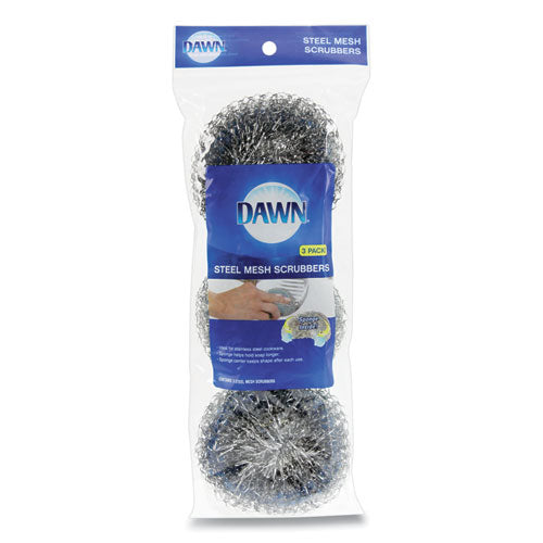 Image of Dawn® 437777 Ultra Steel Scrubbers, Gray/silver, 3/pack