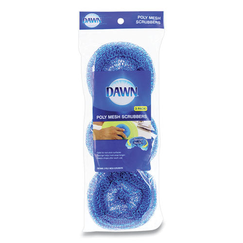 Image of Dawn® 437775 Poly Mesh Scrubbers, Blue, 3/pack