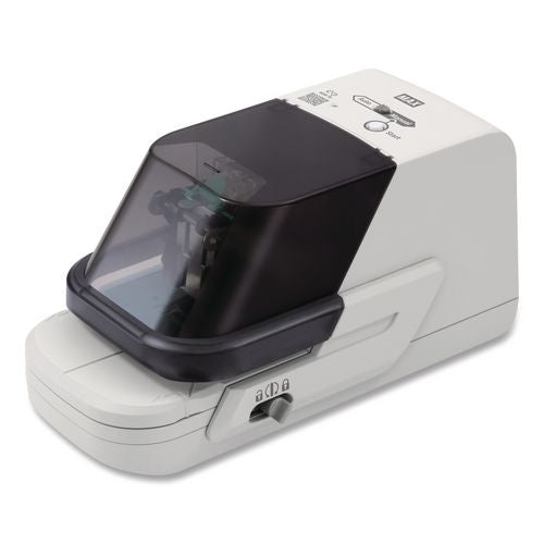 Image of MAX Electric Flat Clinch Heavy Duty Stapler, 70 Sheet Capacity, Gray