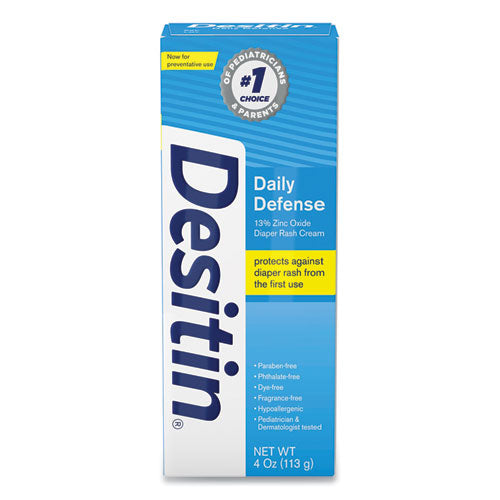 Image of Desitin® 00301 Daily Defense Baby Diaper Rash Cream With Zinc Oxide, 4 Oz Tube