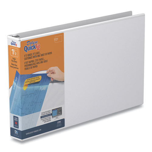 Image of Stride 94020 Quickfit Ledger D-Ring View Binder, 3 Rings, 1.5" Capacity, 11 X 17, White