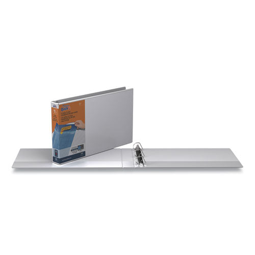 Image of Stride 94020 Quickfit Ledger D-Ring View Binder, 3 Rings, 1.5" Capacity, 11 X 17, White