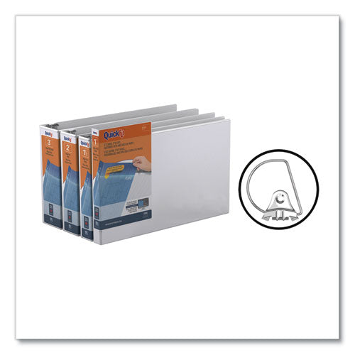Image of Stride 94020 Quickfit Ledger D-Ring View Binder, 3 Rings, 1.5" Capacity, 11 X 17, White