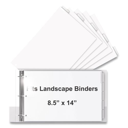Image of Stride 63200 Landscape Orientation Index Dividers, 5-Tab, 14 X 8.5, White, 1 Set