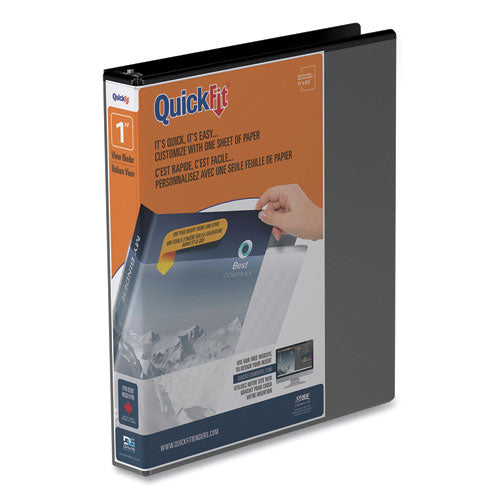 Image of Stride 8701-01 Quickfit D-Ring View Binder, 3 Rings, 1" Capacity, 11 X 8.5, Black