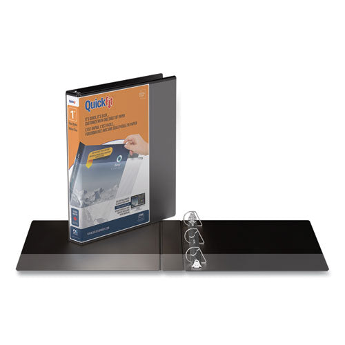 Image of Stride 8701-01 Quickfit D-Ring View Binder, 3 Rings, 1" Capacity, 11 X 8.5, Black