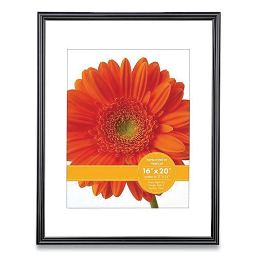 Image of Victory Light VF0023B.1620 Plastic Poster Frame With Mat, 11 X 14 Insert, Black