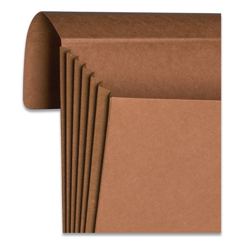 Image of Smead 71186 Extra-Wide Expanding Wallets with Elastic Cord, 5.25" Expansion, 1 Section, Elastic Cord Closure, Letter Size, Redrope