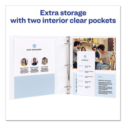 Image of Avery® 16500 Legal Durable View Binder With Round Rings, 3 Rings, 1" Capacity, 14 X 8.5, White