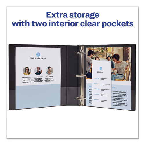 Image of Avery® 17024 Durable View Binder With Durahinge And Slant Rings, 3 Rings, 1.5" Capacity, 11 X 8.5, Blue