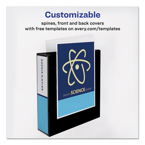 Image of Avery® 17041 Durable View Binder With Durahinge And Slant Rings, 3 Rings, 3" Capacity, 11 X 8.5, Black