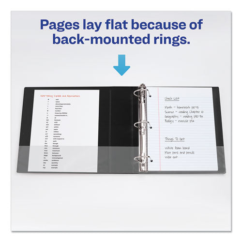 Image of Avery® 17031 Durable View Binder With Durahinge And Slant Rings, 3 Rings, 2" Capacity, 11 X 8.5, Black