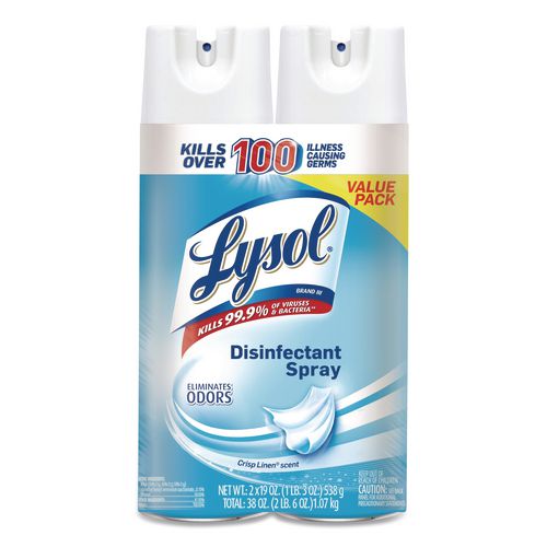 Image of LYSOL® Brand 19200-99608 Disinfectant Spray, Crisp Linen, 19 Oz Aerosol Spray, 2/pack, 4 Packs/carton