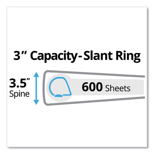 Image of Avery® 27650 Durable Non-View Binder With Durahinge And Slant Rings, 3 Rings, 3" Capacity, 11 X 8.5, Black