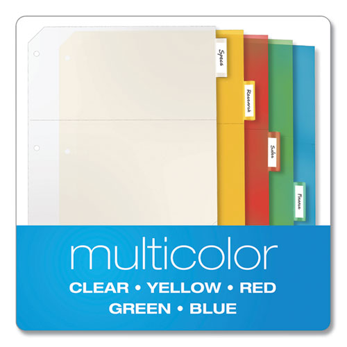 Image of Cardinal® 84009 Poly Ring Binder Pockets, 8.5 x 11, Letter, Assorted Colors, 5/Pack