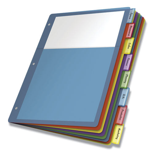 Image of CardinalÂ® Poly 1-Pocket Index Dividers, 8-Tab, 11 x 8.5, Assorted