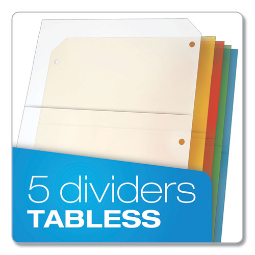 Image of Cardinal® 84007 Poly Ring Binder Pockets, 8.5 x 11, Assorted Colors, 5/Pack