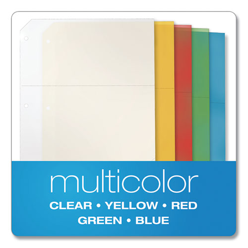 Image of Cardinal® 84007 Poly Ring Binder Pockets, 8.5 x 11, Assorted Colors, 5/Pack