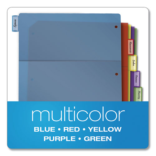 Image of CardinalÂ® Poly 1-Pocket Index Dividers, 8-Tab, 11 x 8.5, Assorted