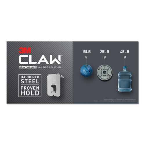 Image of 3M 3PH25M4ES Claw Drywall Picture Hanger, Stainless Steel, 25 lb Capacity, 4 Hooks and 4 Spot Markers,