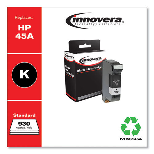 Image of Innovera® IVR56145A Remanufactured Black Ink, Replacement for 45A (51645A), 930 Page-Yield