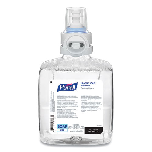 Image of PURELL® 7874-02 Professional HEALTHY SOAP Mild Foam Refill, For CS8 Dispensers, Fragrance-Free, 1,200 mL, 2/Carton