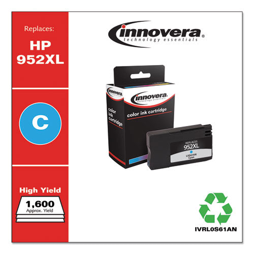 Image of Innovera® IVRL0S61AN Remanufactured Cyan High-Yield Ink, Replacement for 952XL (L0S61AN), 1,600 Page-Yield