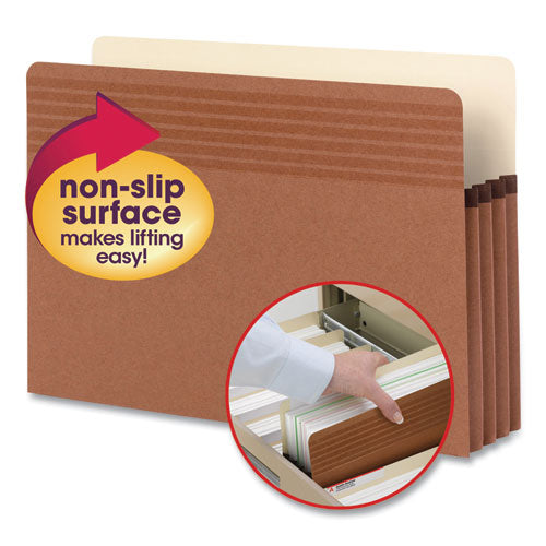 Image of Smead 73210 Easy Grip Pockets, 3.5" Expansion, Legal Size, Redrope, 25/box