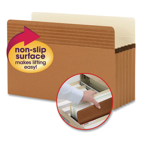 Image of Smead 73211 Easy Grip Pockets, 5.25" Expansion, Legal Size, Redrope, 10/box
