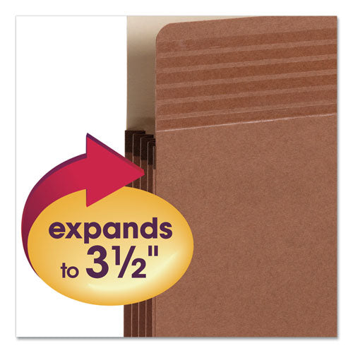 Image of Smead 73210 Easy Grip Pockets, 3.5" Expansion, Legal Size, Redrope, 25/box