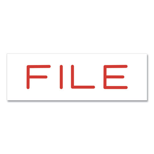 Image of Offistamp® 034513 Pre-Inked Message Stamp, File, 1.63" X 0.38", Red Ink