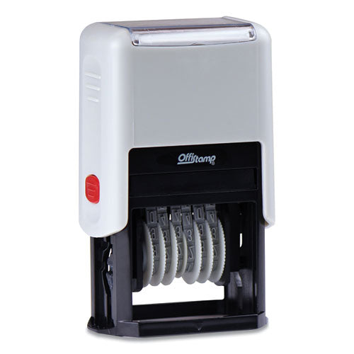 Image of Offistamp® 034525 Numberer, Pre-Inked/re-Inkable, 6 Bands, 1.88 X 0.25, Black