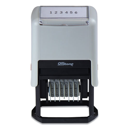 Image of Offistamp® 034525 Numberer, Pre-Inked/re-Inkable, 6 Bands, 1.88 X 0.25, Black