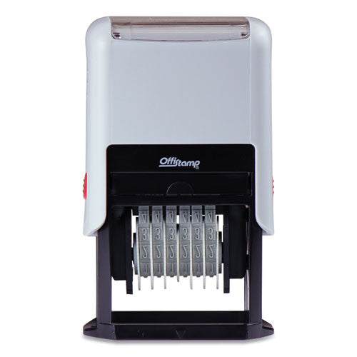Image of Offistamp® 034525 Numberer, Pre-Inked/re-Inkable, 6 Bands, 1.88 X 0.25, Black
