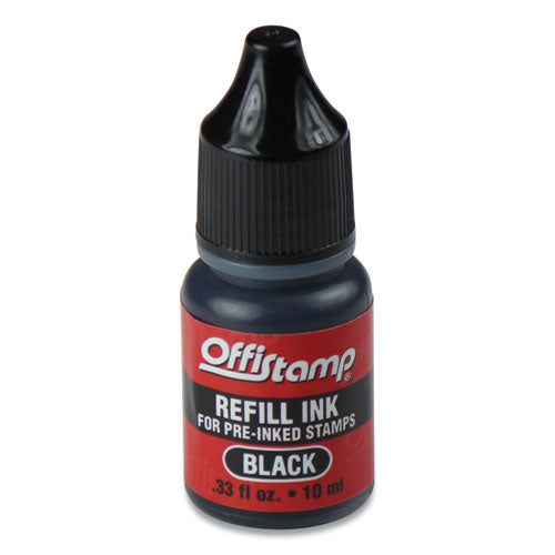 Image of Offistamp® 090724 Refill Ink for Pre-Inked Stamps, 0.33 oz, Black