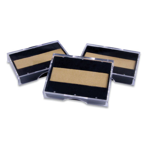 Image of OffistampÂ® Un-Inked Replacement Pad for Self-Inking Stamps, One-Color, Compatible with Black Ink Only, 1.13" x 0.75", 3/Pack