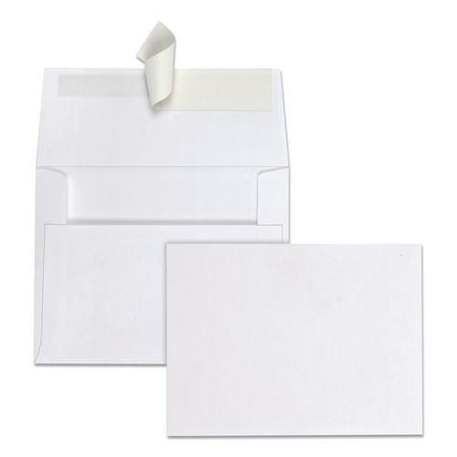 Image of Quality Park QUA10740 Greeting Card/Invitation Envelope, A-2, Square Flap, Redi-Strip Adhesive Closure, 4.38 x 5.75, White, 100/Box