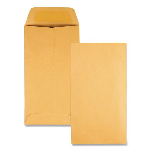 Image of Quality Park QUA50762 Kraft Coin And Small Parts Envelope, #7, Square Flap, Gummed Closure, 3.5 X 6.5, Brown Kraft, 500/box