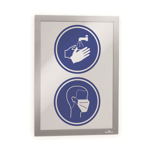 Image of Durable® 491323 DURAFRAME Sign Holder, 5.5 x 8.5, Silver, 2/Pack