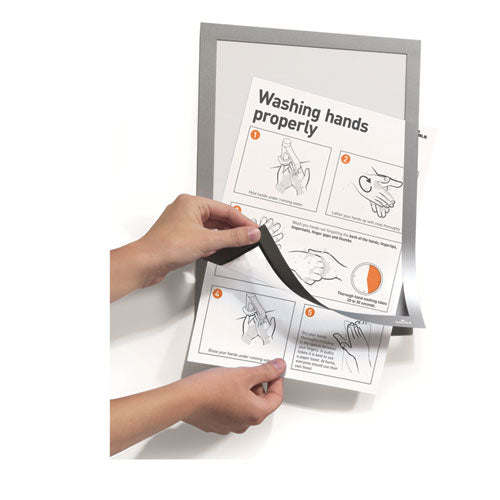 Image of Durable® 476823 DURAFRAME Sign Holder, 8.5 x 11, Silver Frame, 2/Pack