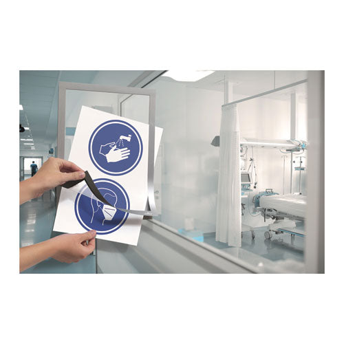 Image of Durable® 476823 DURAFRAME Sign Holder, 8.5 x 11, Silver Frame, 2/Pack